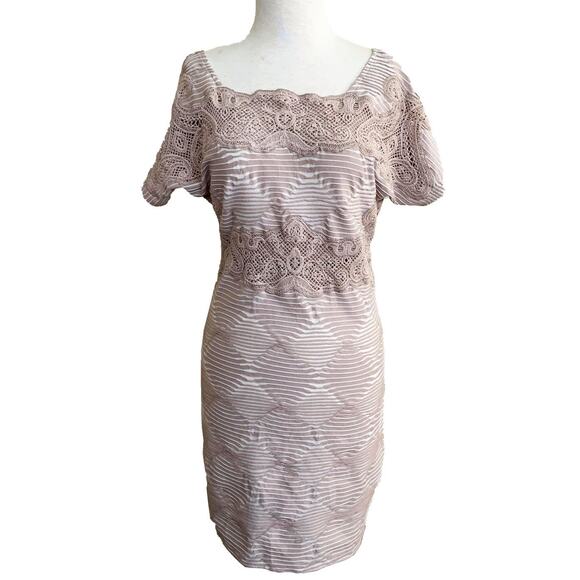 Free People New Romantics Bell Bodycon Dress Beige Low Back Zip Sz S NWT - Picture 3 of 9
